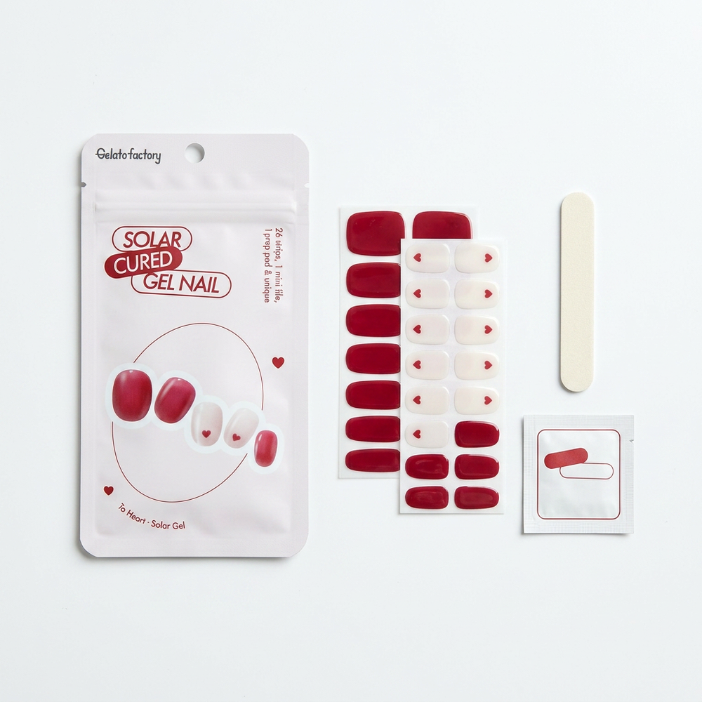 To Heart Solar Gel - محتوى الكيس: 26 شريطًا، مبرد صغير، وسادة تحضير